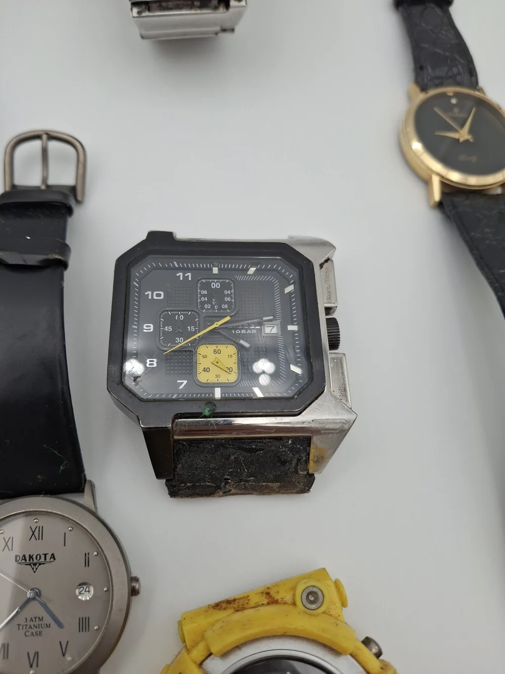 Men's Watch Lot (Skagen, Diesel, Casio, Kenneth Cole) For Parts Or Repair